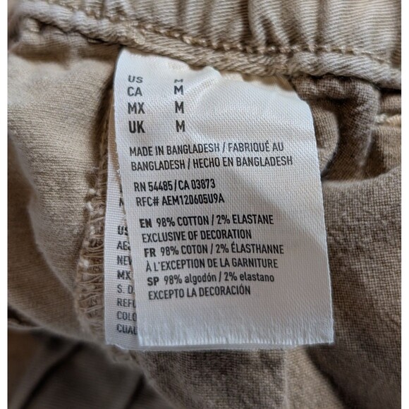 American Eagle Size M Jogger Pants Khaki Beige Drawstring Elastic Waist Pockets - Picture 8 of 10